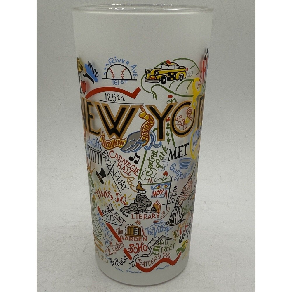 2008 CatStudio Cat Studio New York City Themed Glass Drinking Glass : Times Sq +
